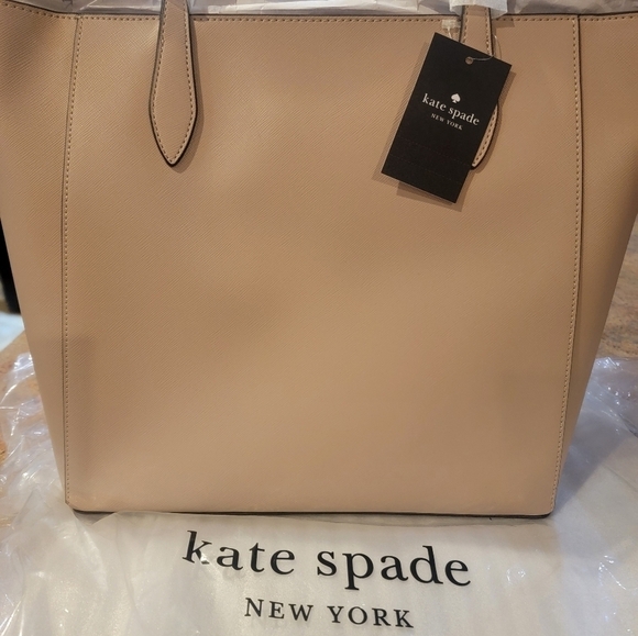 NEW!! Kate Spade Dana Tote/Saffiano Leather/ Warm Beige - Picture 11 of 12
